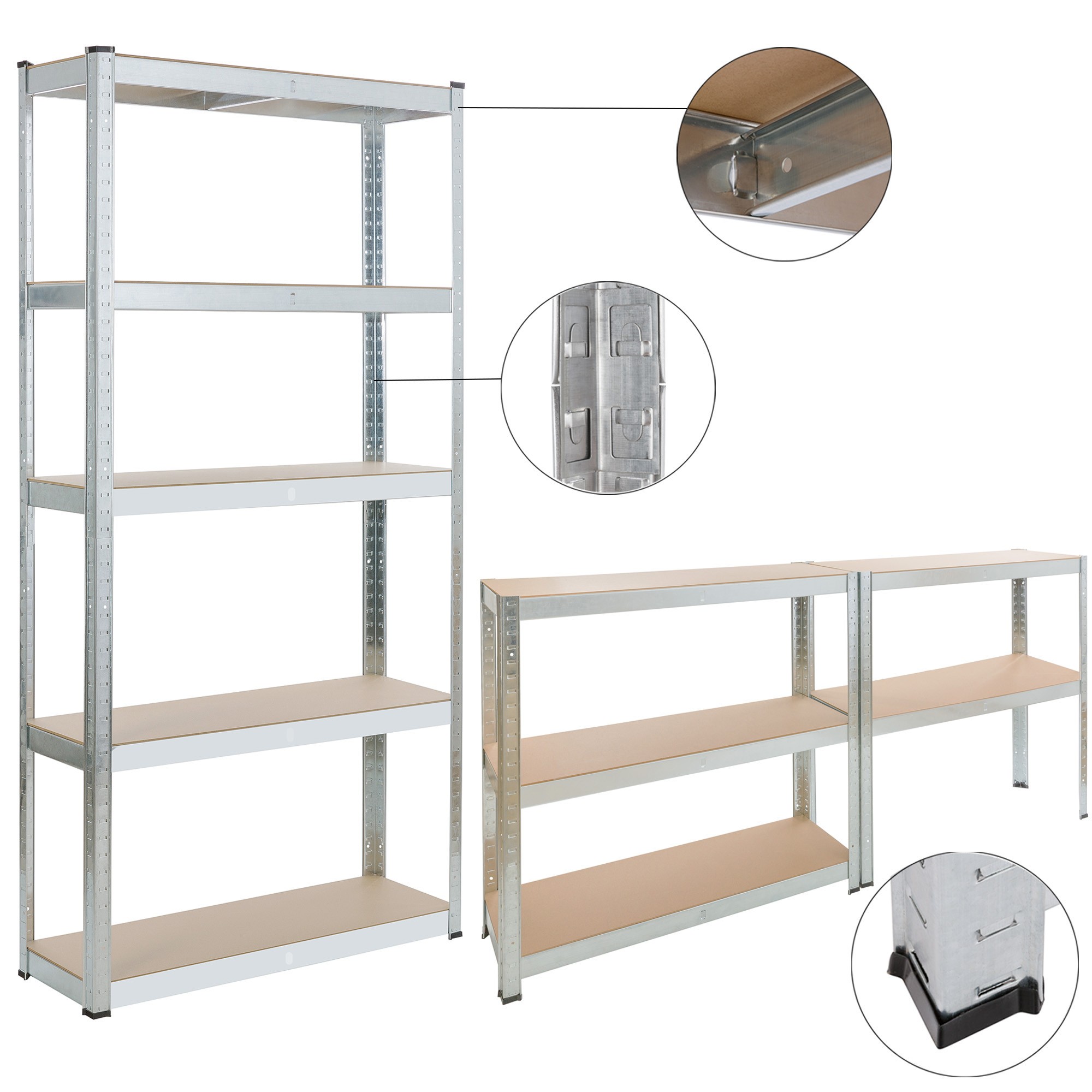 AREBOS Étagère Charge Lourde, 2 pièces, Robuste Étagère de Stockage, 875kg, 180x90x30 cm