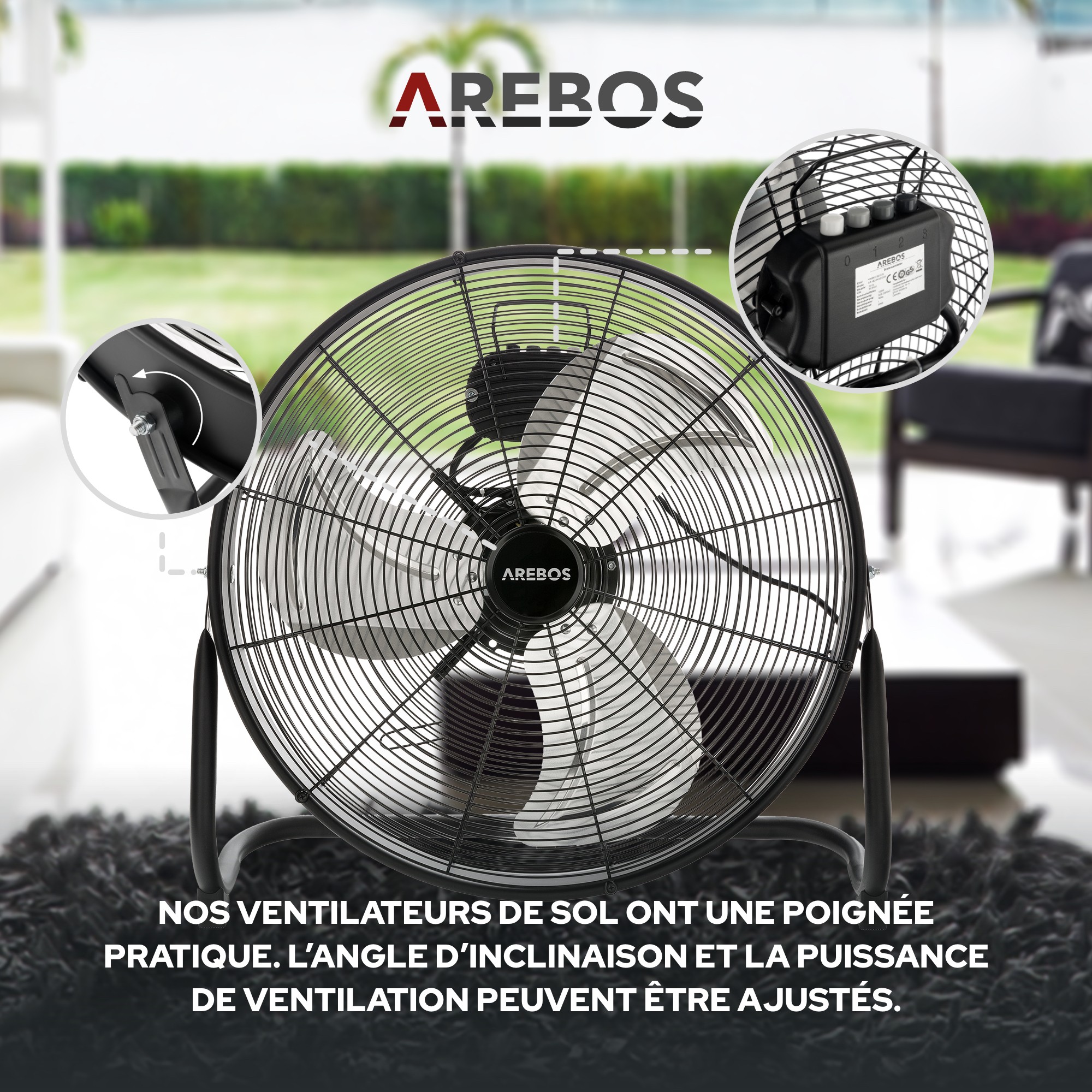 Ventilateur de sol 120W - 20 pouces - 4260551583179 - Ventilateur