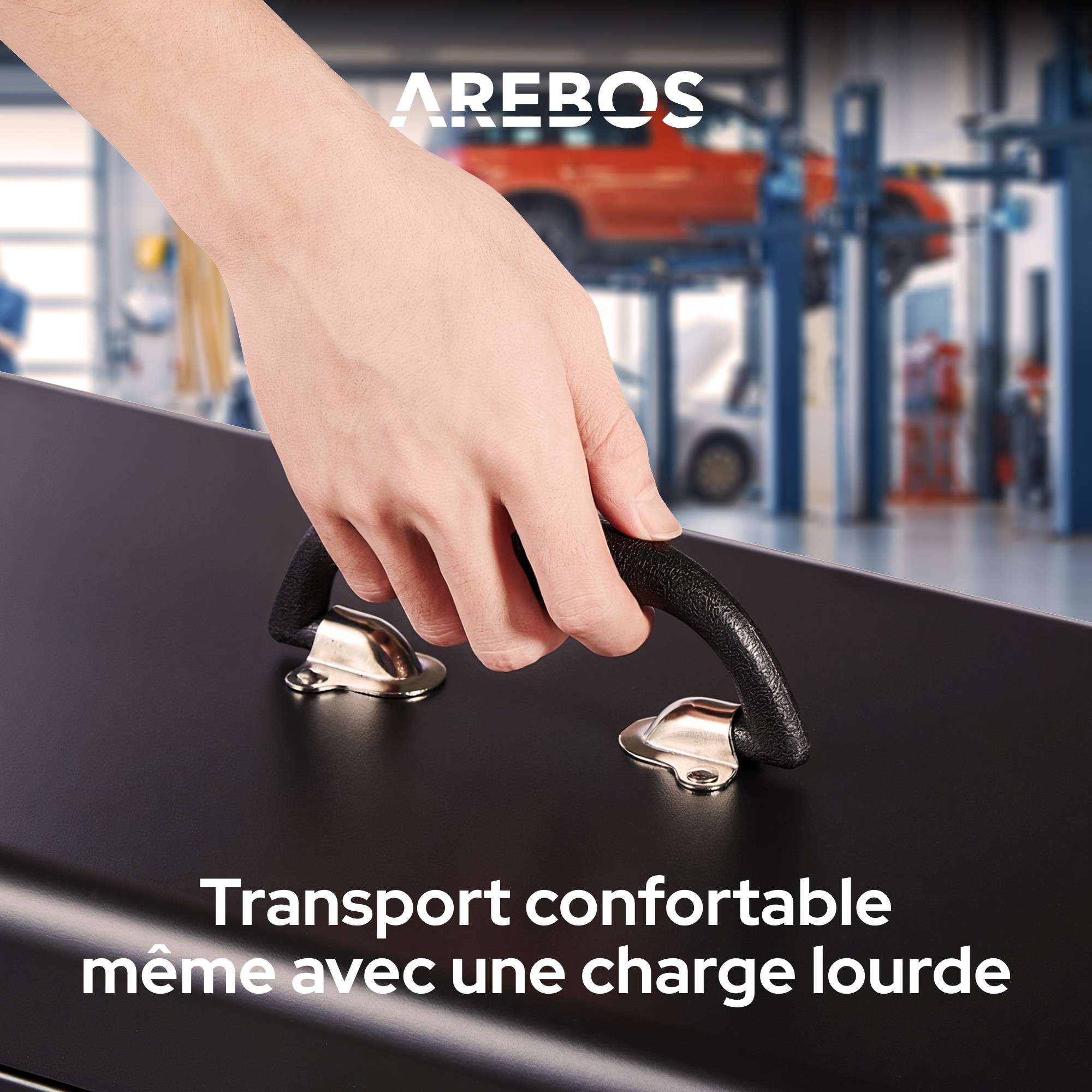 AREBOS Boîte à outils avec 3 tiroirs et 2 compartiments de