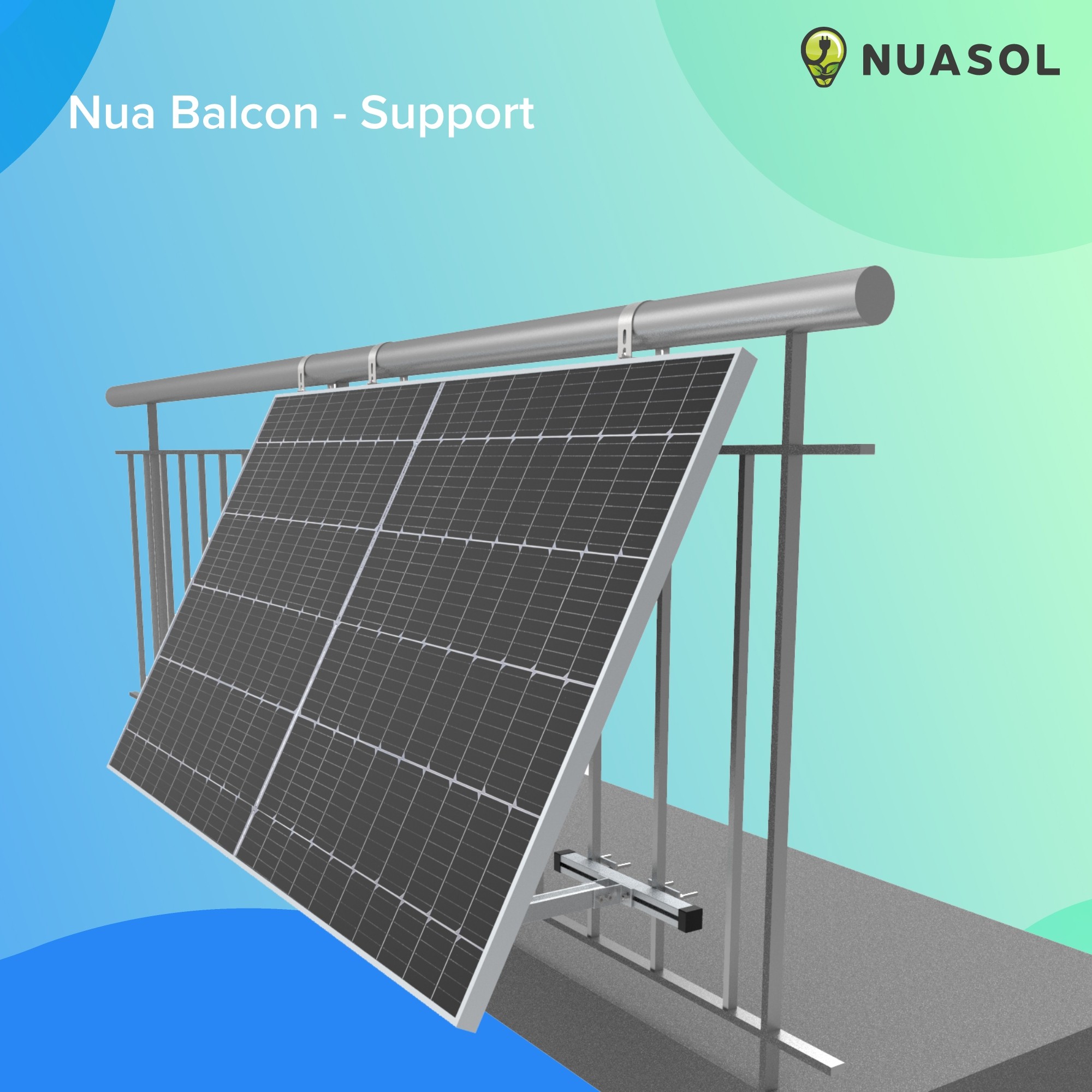 NuaSol Lot de 2 supports de centrales électriques de balcon