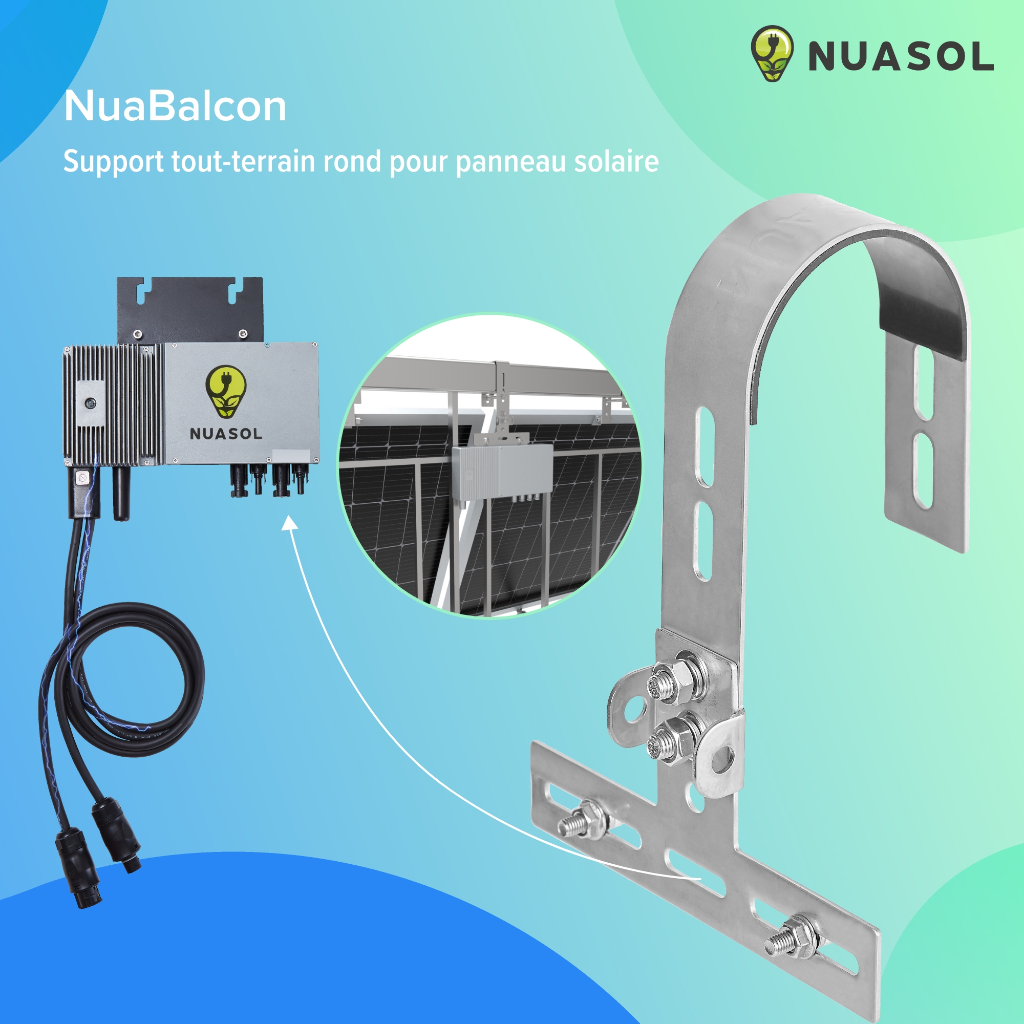 NuaSol Lot de 2 supports de centrales électriques de balcon