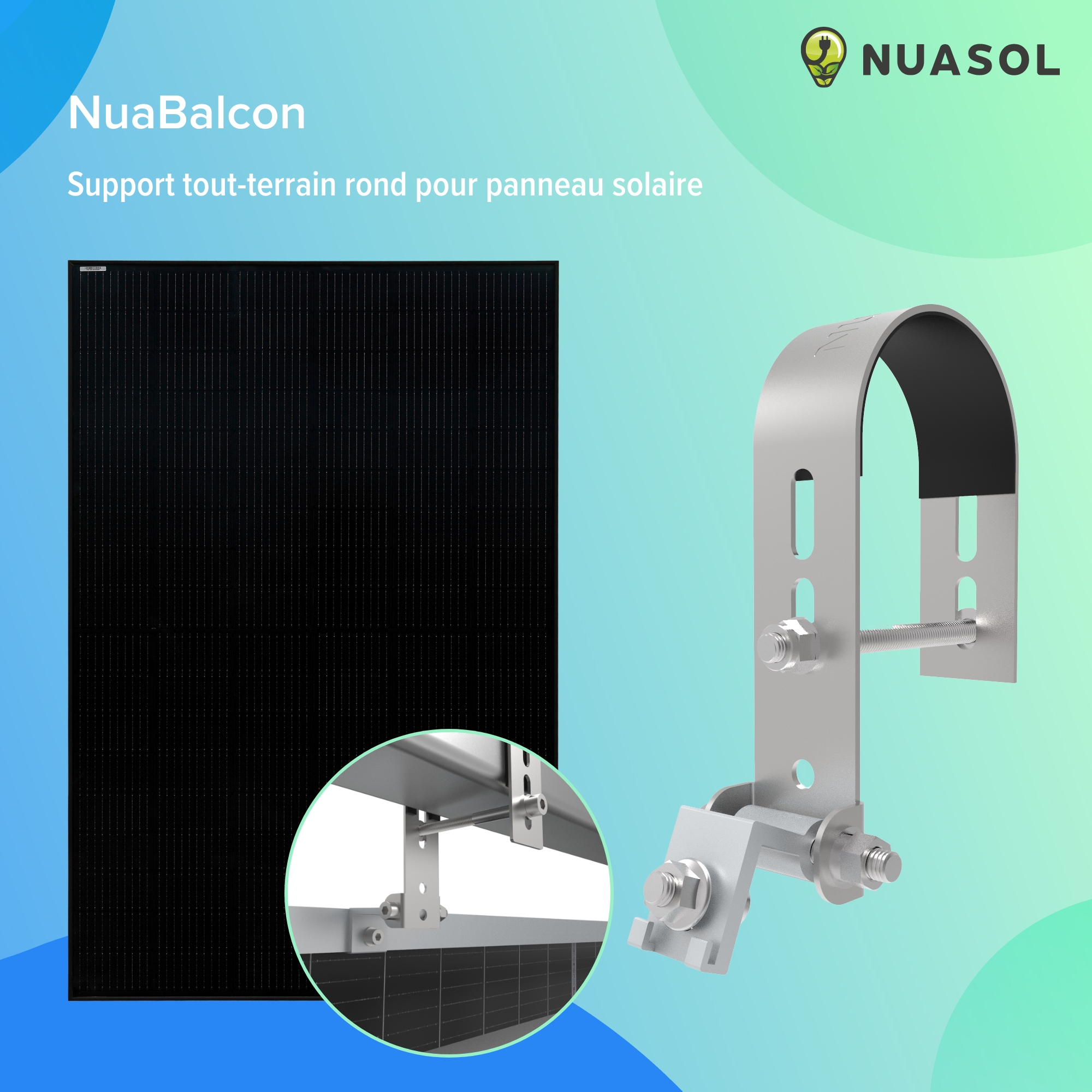 NuaSol Lot de 2 supports de centrales électriques de balcon