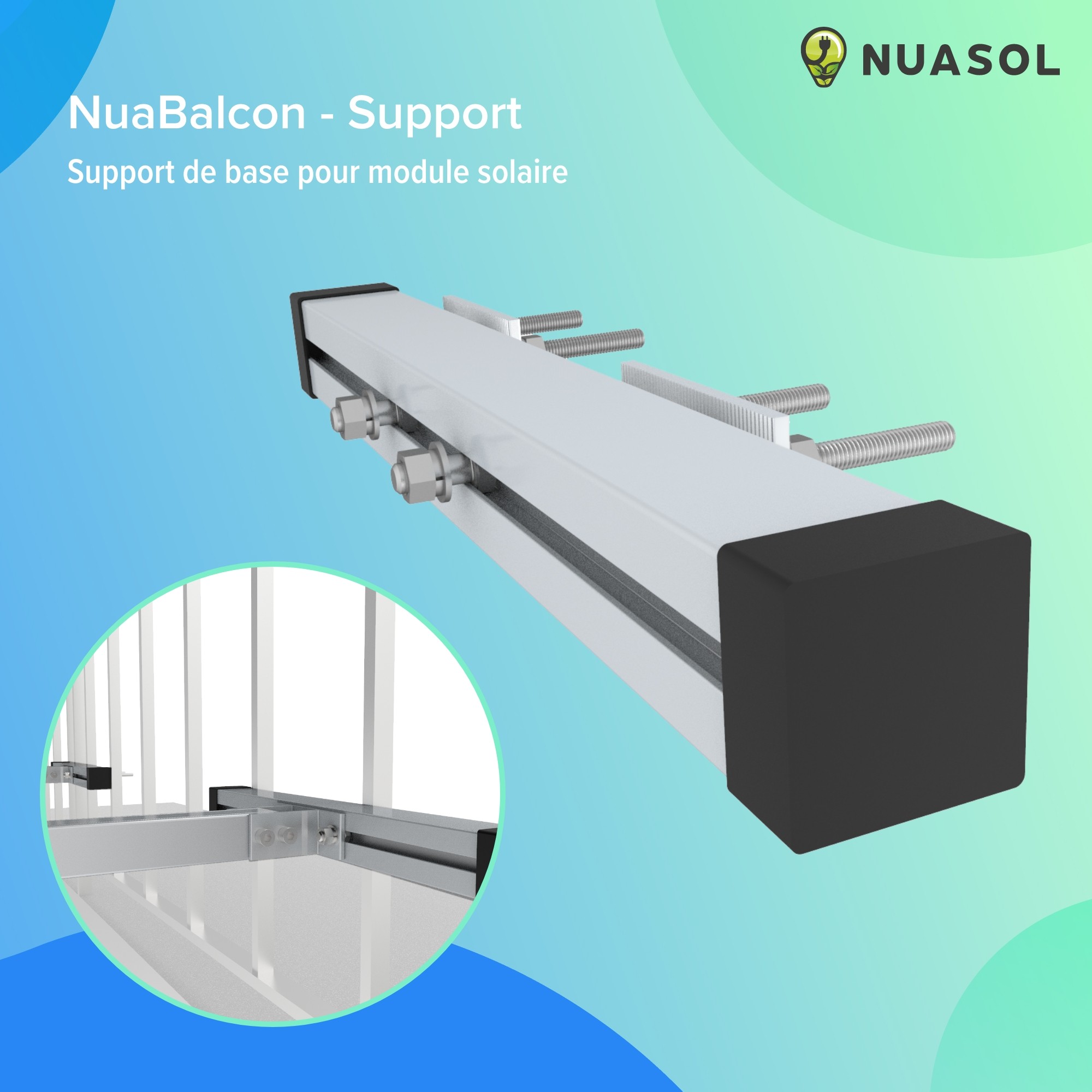 NuaSol Lot de 2 supports de centrales électriques de balcon