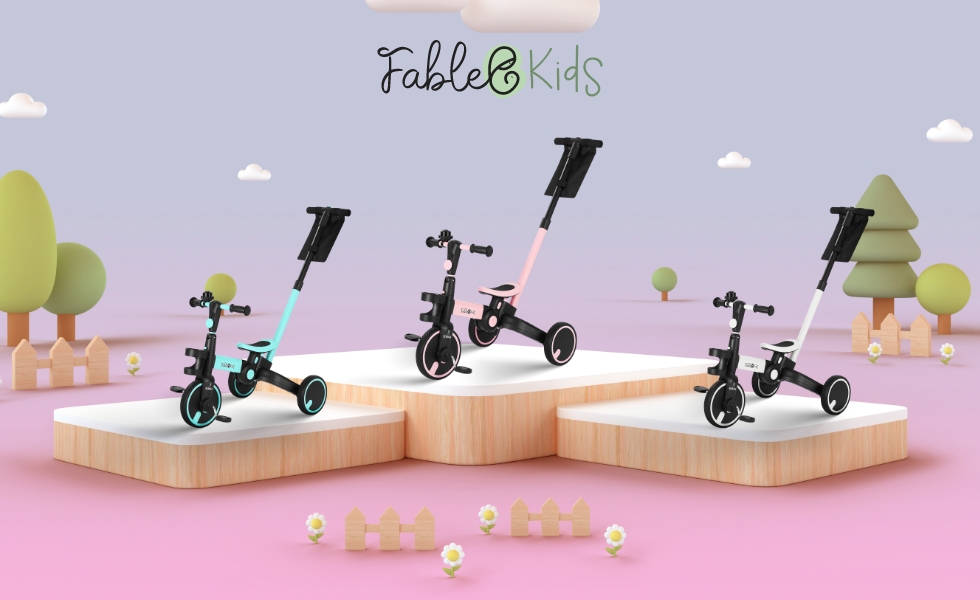 FableKids Tricycle 7in1 Enfant Tricycle Enfant Guidon vélo bébé