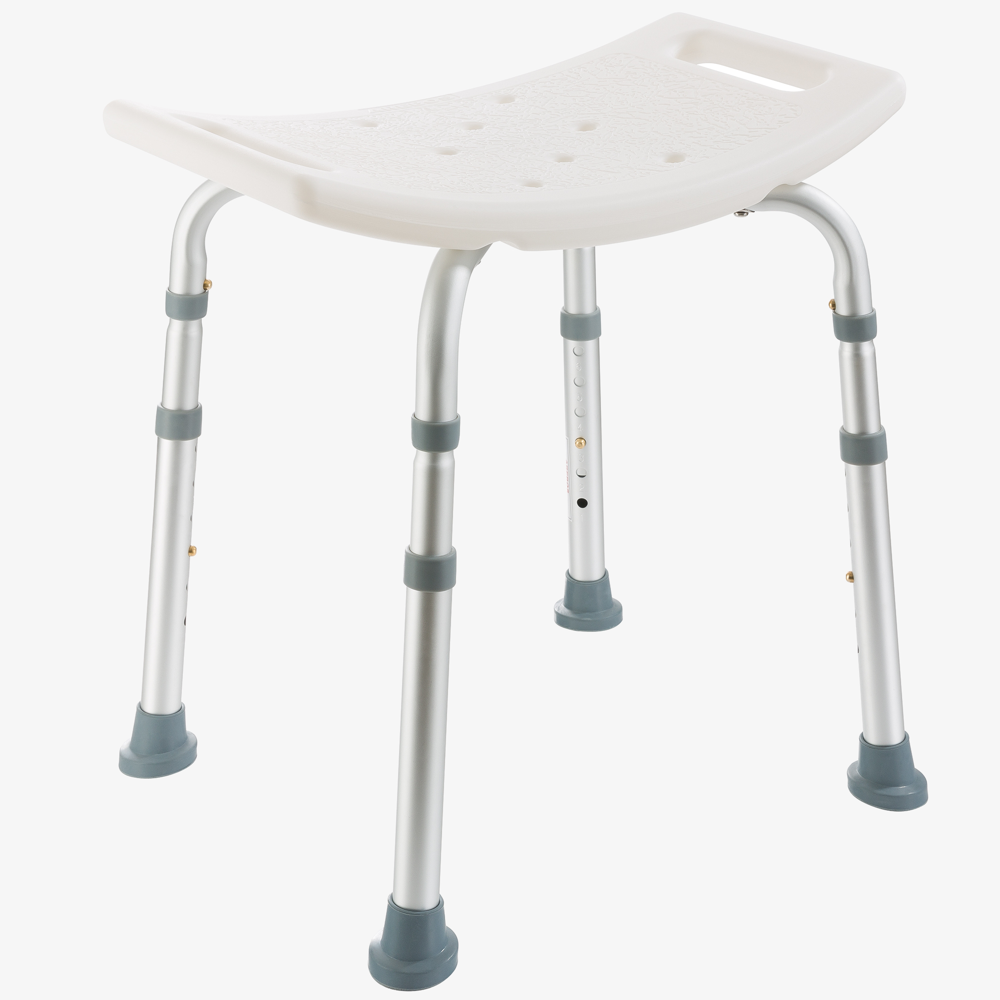Arebos Tabouret de douche Tabouret de bain - hauteur réglable,aluminium,pieds en caoutchouc antidérapants,jusqu'à 120kg