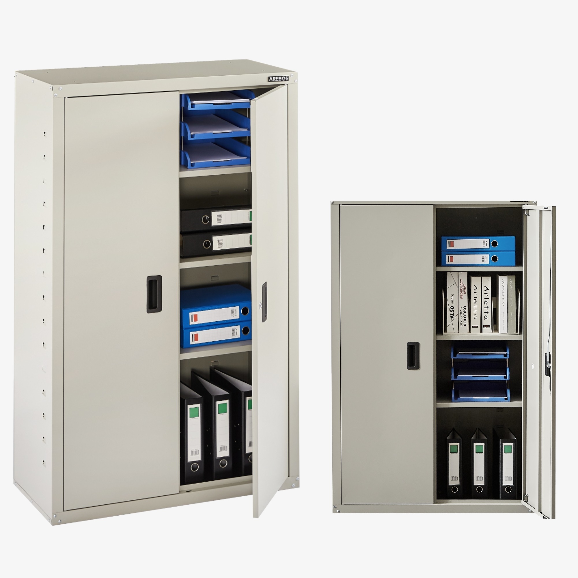 Arebos Armoire à dossier 140 x 90 x 40 cm avec Serrure à cylindre et étagères réglables en hauteur