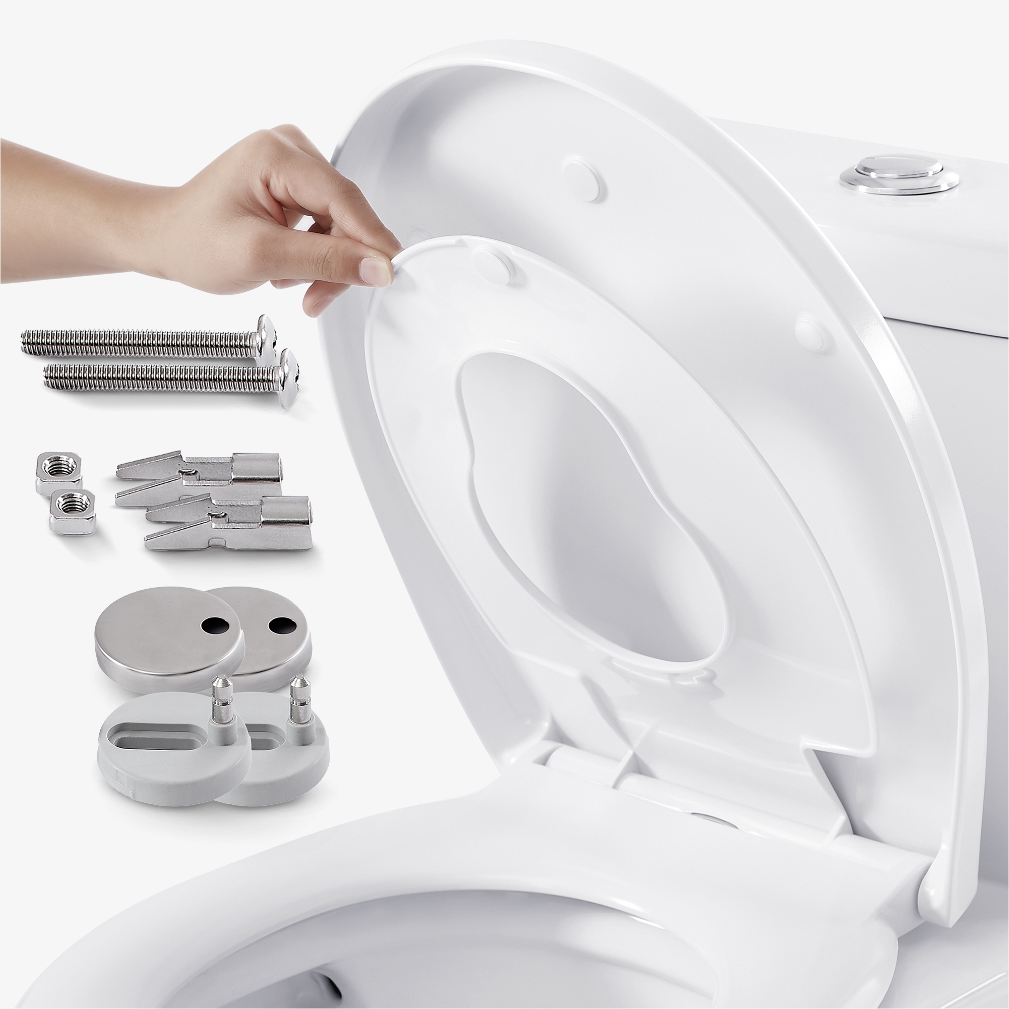 Arebos abattant de toilettes ovale avec siège enfant | abaissement automatique | antibactérien selon ISO 22916