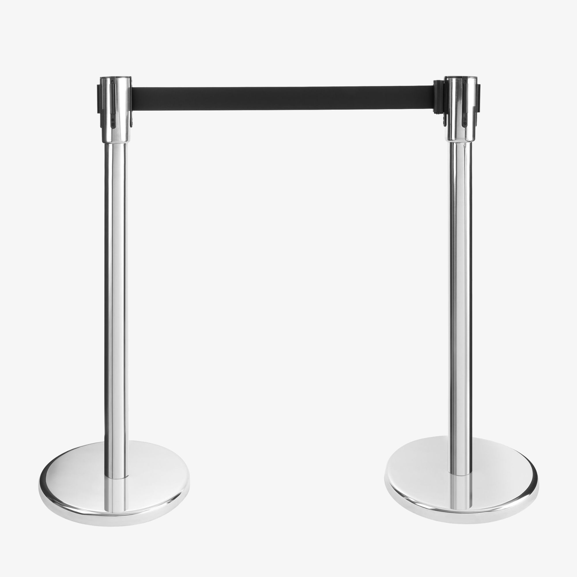 Arebos 2xPoteaux de Guidage avec Cordes Barrières de sécurité Argenté Barrière de Guidage