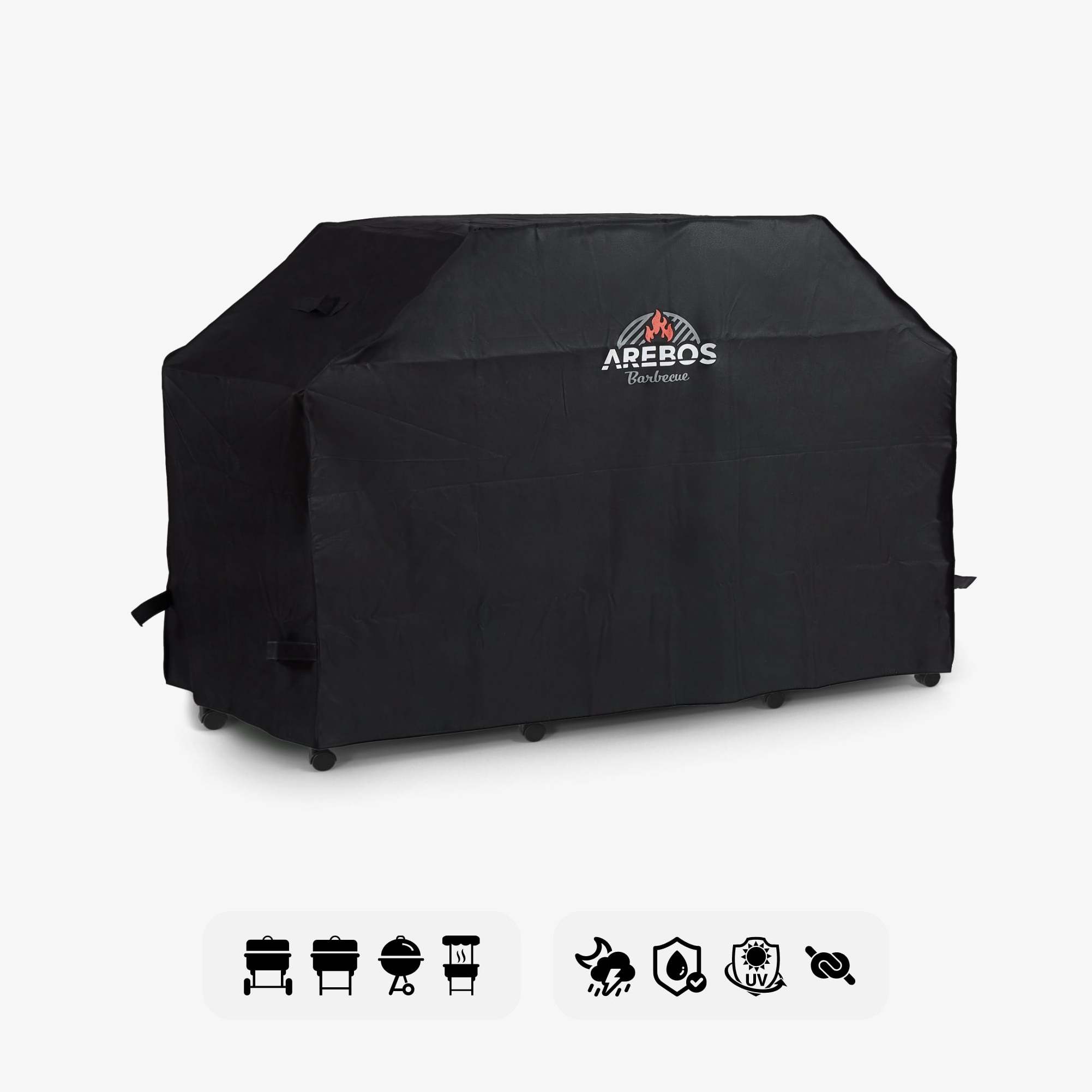 Arebos Housse de barbecue universelle 183 x 66 x 130 cm, tissu Oxford 600D revêtement anti-UV Résistant aux intempéries