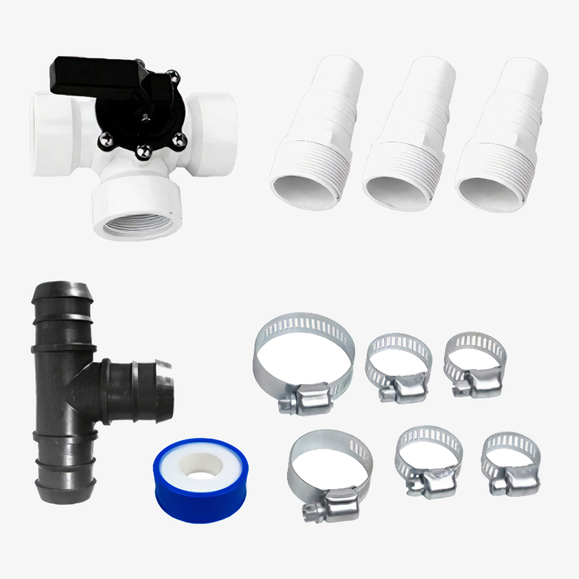 Arebos Kit de dérivation piscine 12 pièces Filtres à sable Chauffage piscine Pompe à chaleur