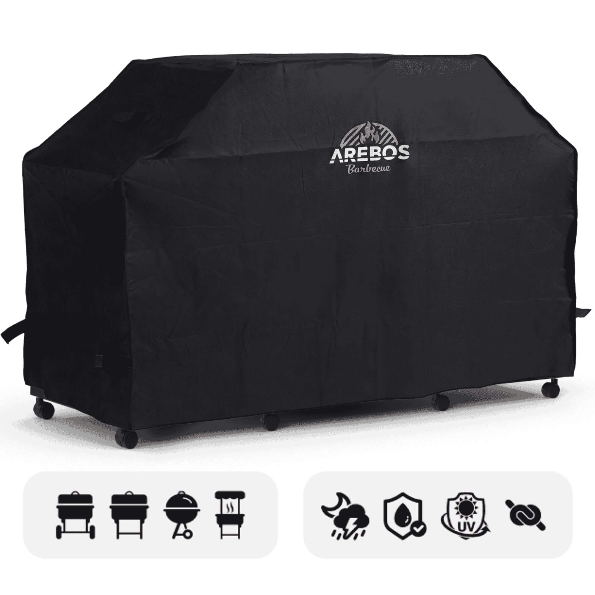 Arebos Housse de barbecue universelle 147 x 61 x 122 cm, tissu Oxford 600D revêtement anti-UV Résistant aux intempéries