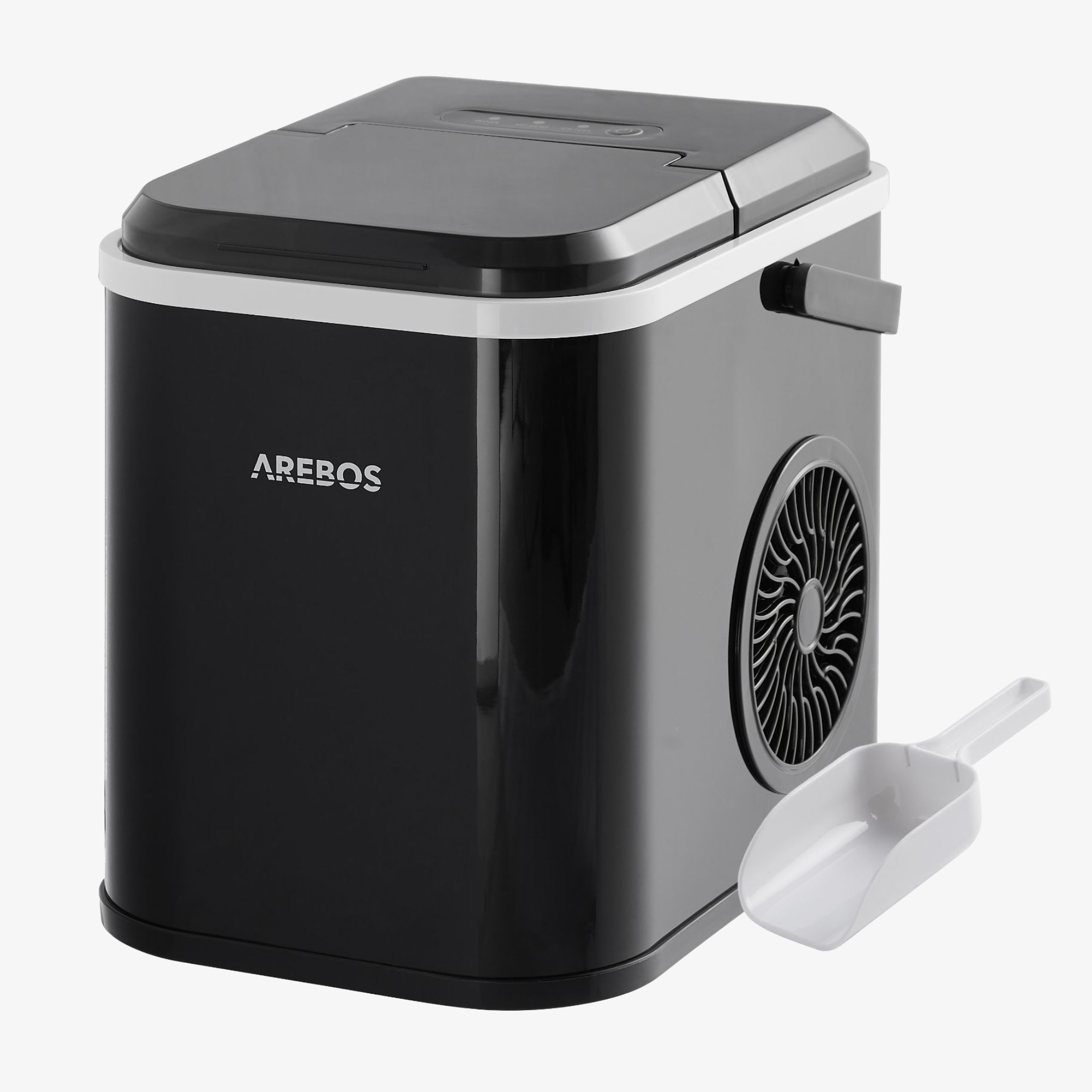 Arebos Machine glaçons | 12kg / 24 h | 10-15 minutes de production | Réservoir d'eau de 1,1L | Fonction autonettoyante