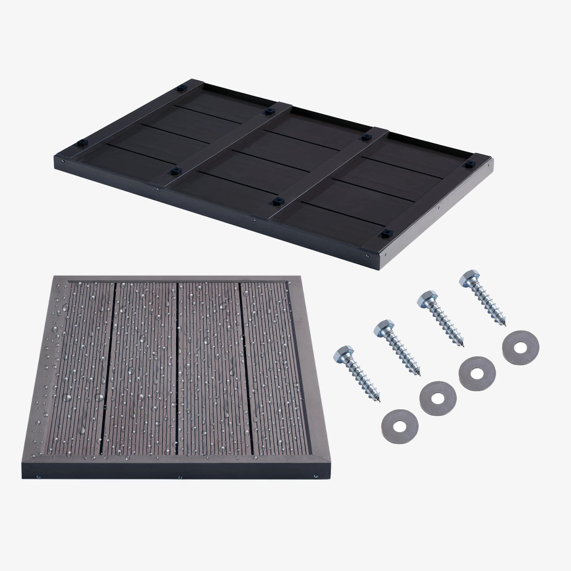 Arebos Élément de Sol pour Douche Solaire ou Piscine Plaque de Sol 101x63x5,5cm Anthracite