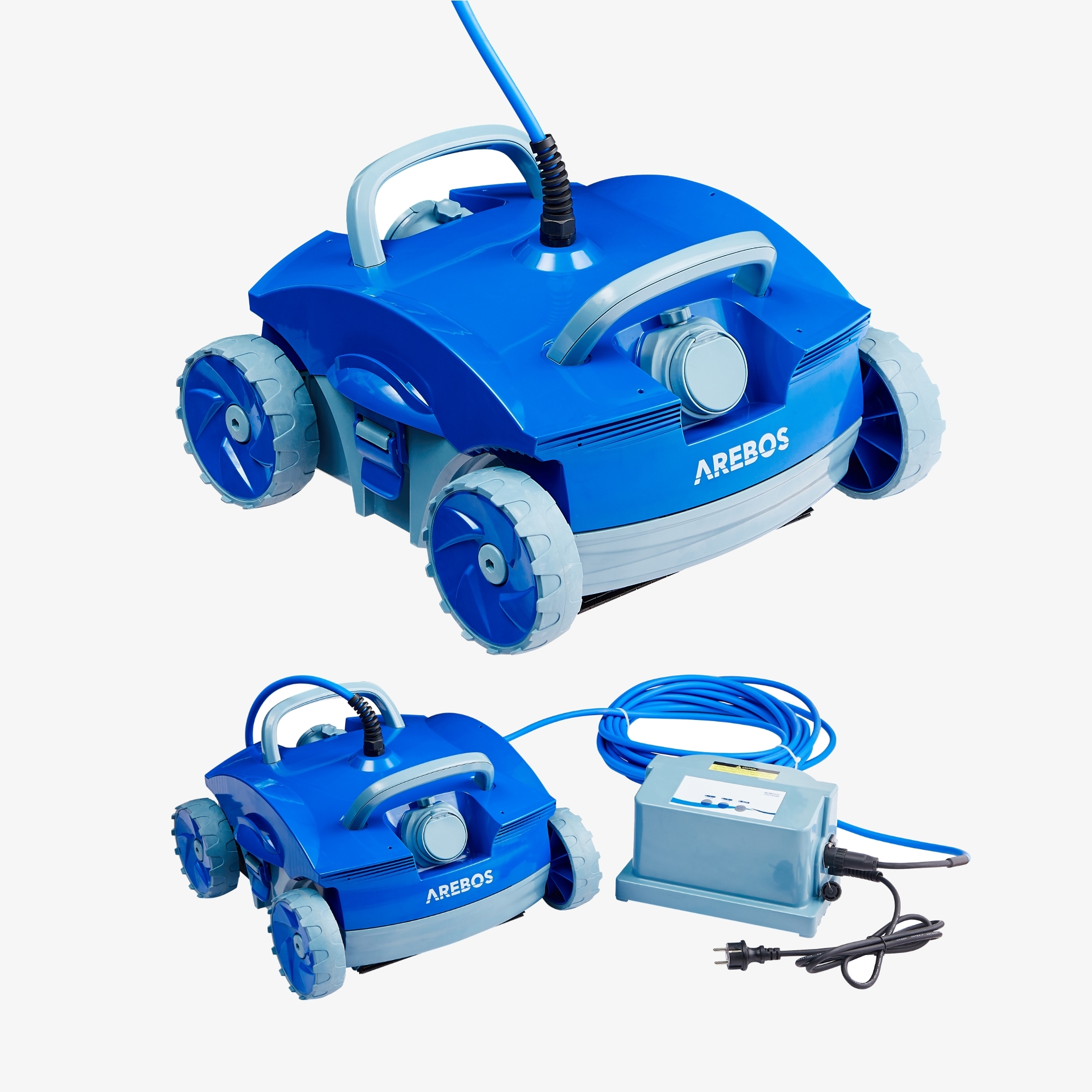 Arebos Robot de Piscine Automatique pour piscines jusqu'à Max. 50 m³ Aspirateur de Piscine Nettoyeur de Fond 2 Modes