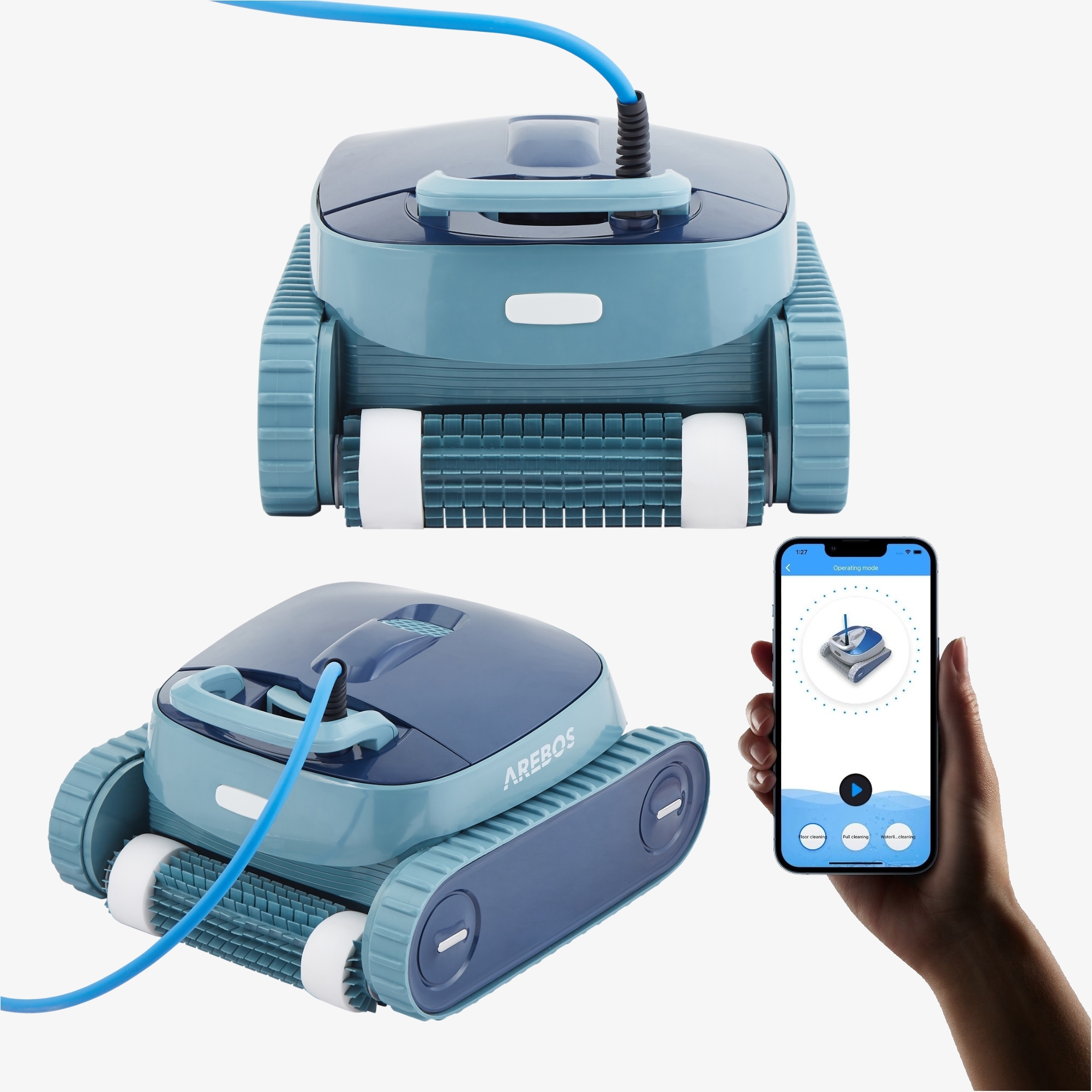 Arebos AREBOS Robot de piscine Poolrunner Aspirateur de piscine Robot de piscine entièrement automatique avec APP
