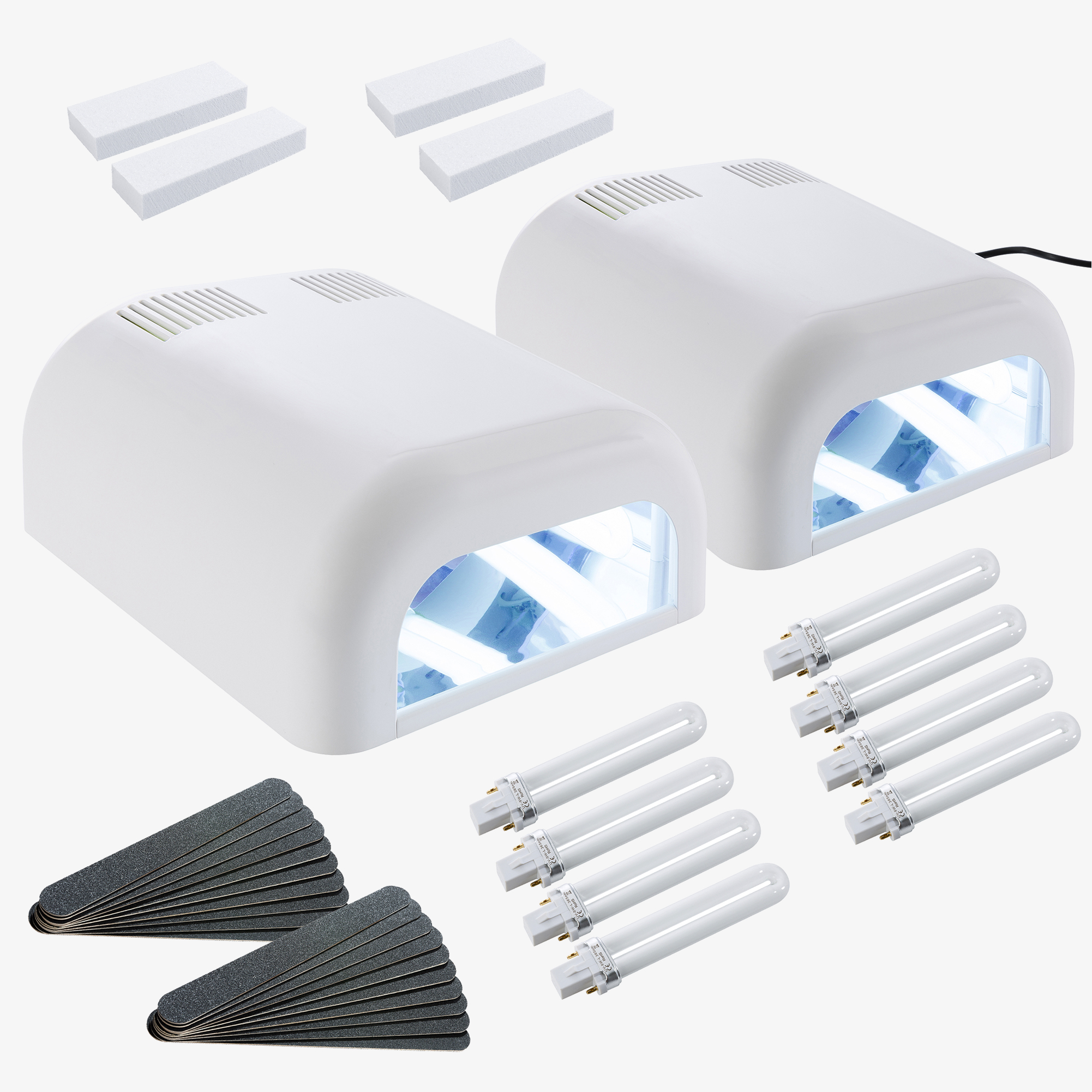 SINA 2x Sèche-ongles lampe UV blanc incl. gel UV + minuterie