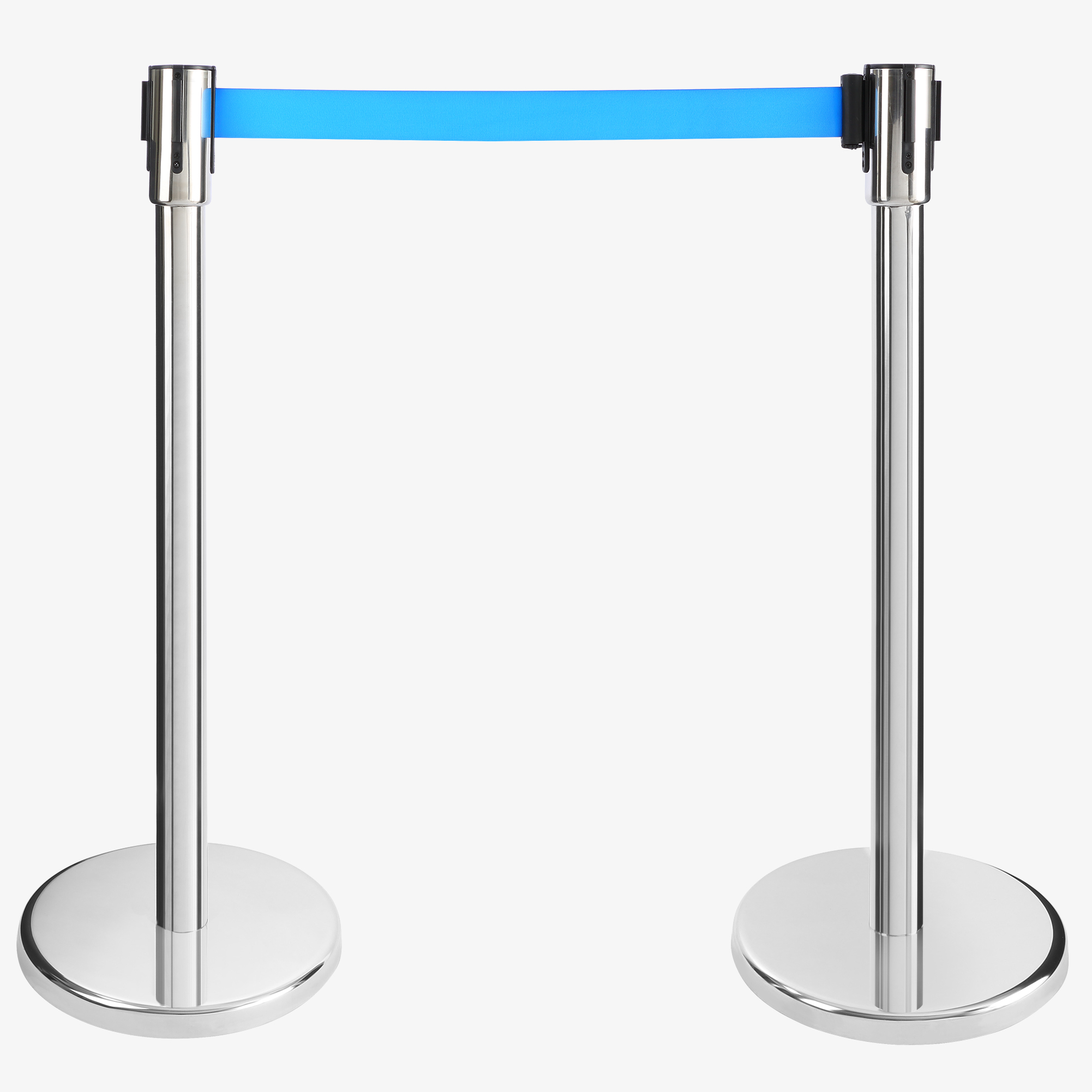 Arebos 2xPoteaux de Guidage avec Cordes Barrières de sécurité Argenté Barrière de Guidage