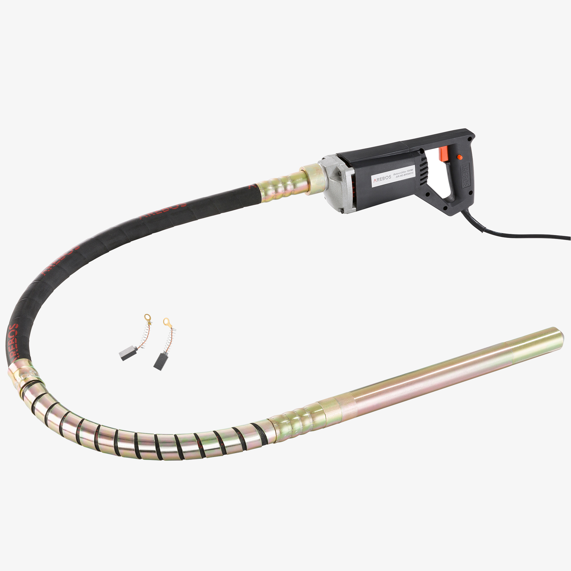 Arebos Vibrateur à Béton Interne Cylindrique Vibrante Pour Beton 580W 1,5M