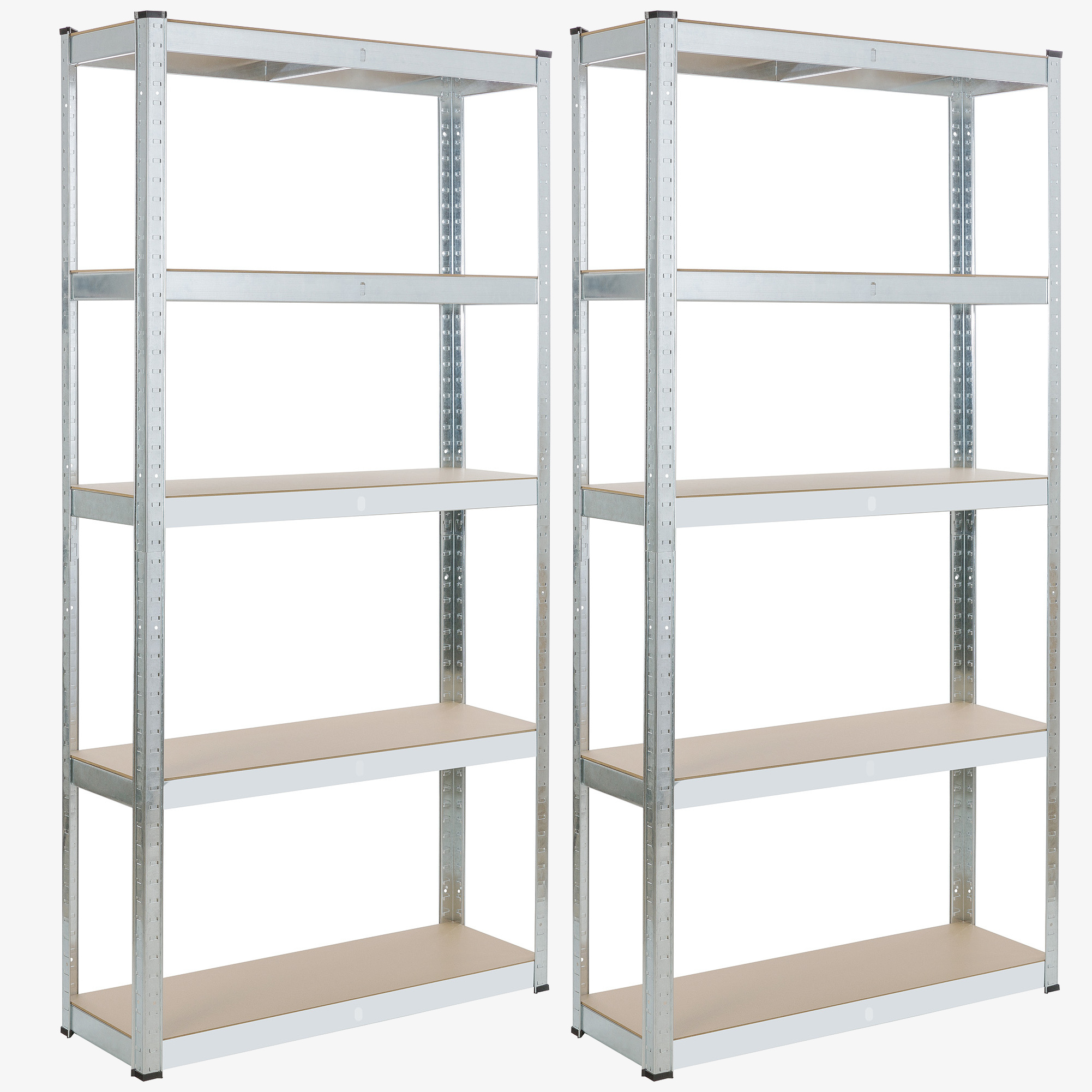Arebos 2x Étagère Charge Lourde 180 x 90 x 30 cm, Capacité Totale 875 kg - argent