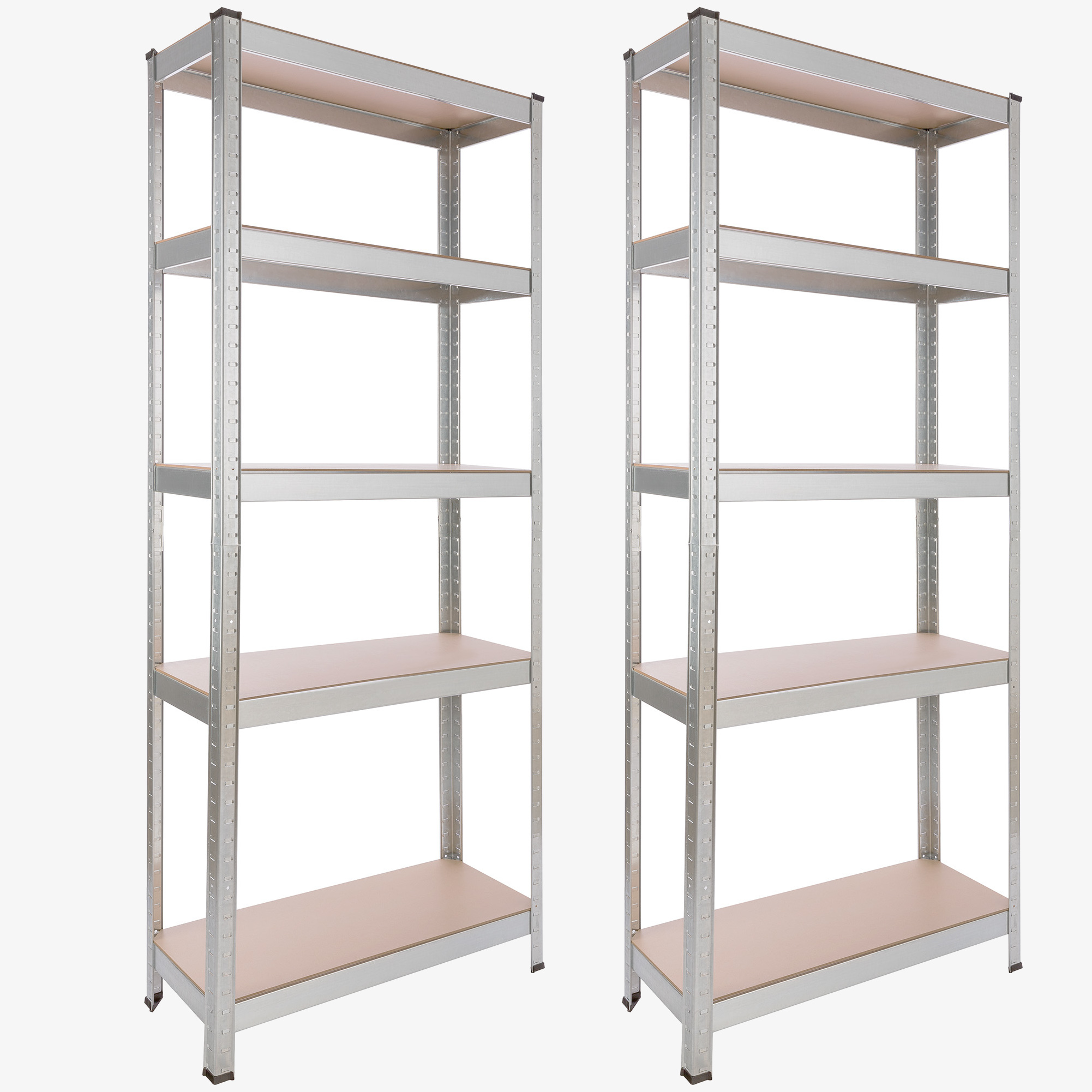 Arebos 2x Étagère Charge Lourde 180 x 75 x 30 cm, Capacité Totale 350 kg - argent
