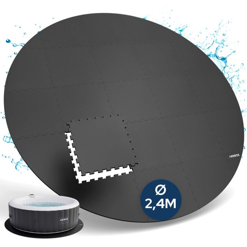 Tapis de protection pour spa 240 cm noir rond
