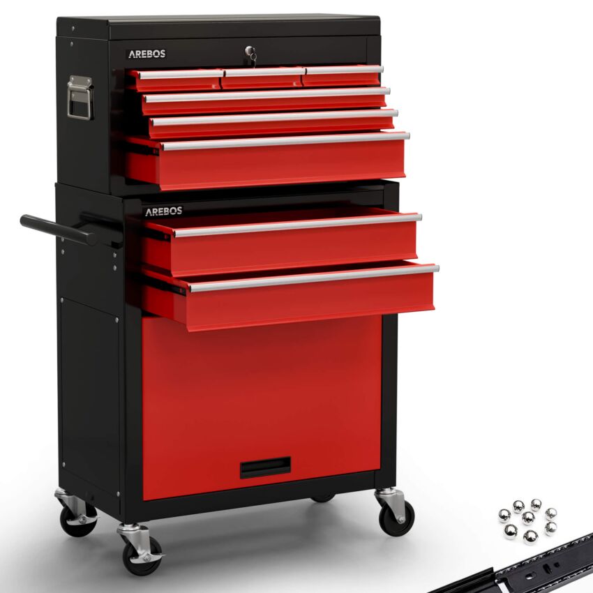 Servante d'atelier - 9 compartiments - bicolore