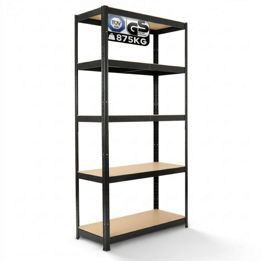 Étagère Charge Lourde 180 x 90 x 40 cm 875 kg -  Noir