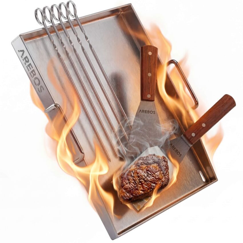 Plaque de cuisson en acier inoxydable 40 x 30 cm