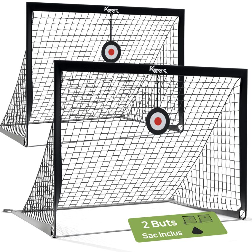 KM-Fit Lot de 2 buts de football 120 x 90 cm