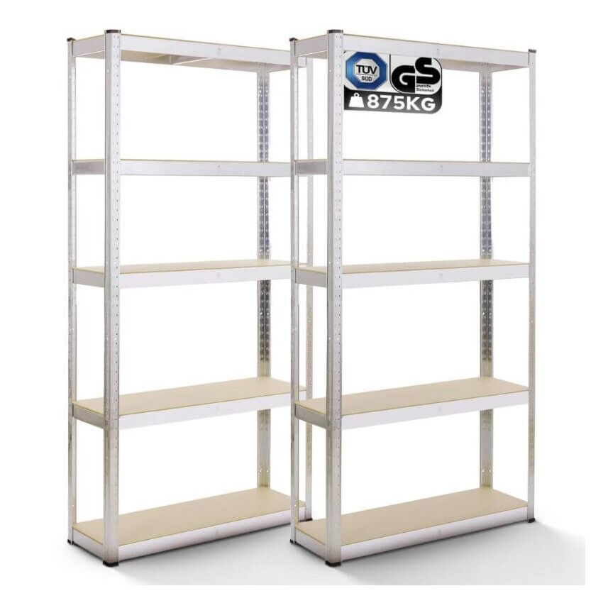 2x &Eacute;tag&egrave;re Charge Lourde 180 x 90 x 40 cm 875 kg -  argent
