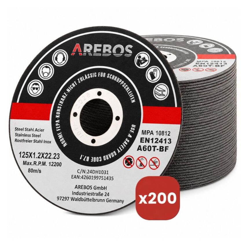 Disques à tronçonner 125 mm - 200 pièces