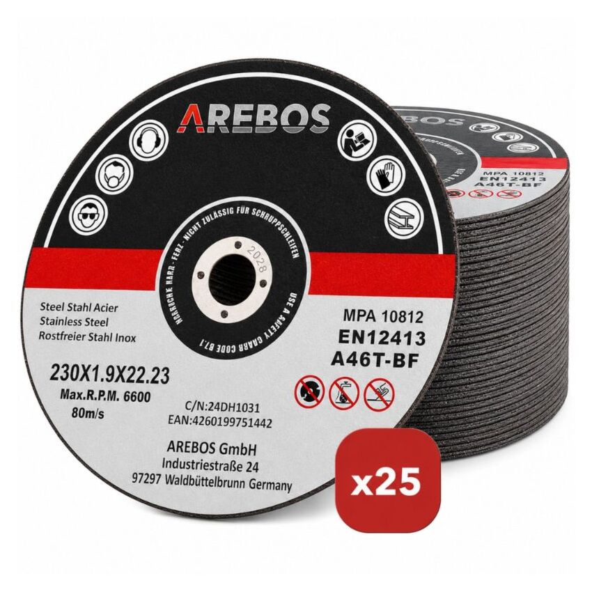 Disques à tronçonner 230 mm - 25 pièces