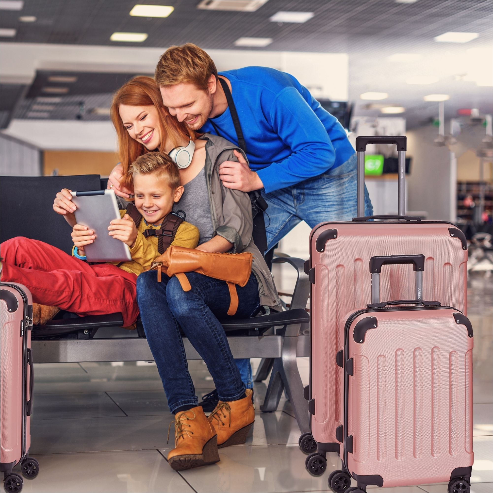 Set de 3 valises de voyage Rosé-or - 4260627421022 - Jardin & Loisirs