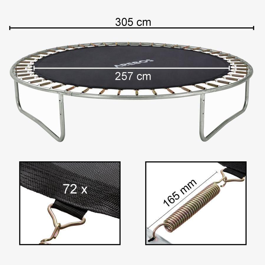 Tapis de saut 305 cm 72 oeillets 165 mm