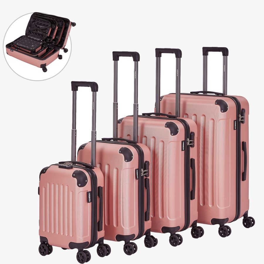 Set de 4 valises de voyage Rosé-or