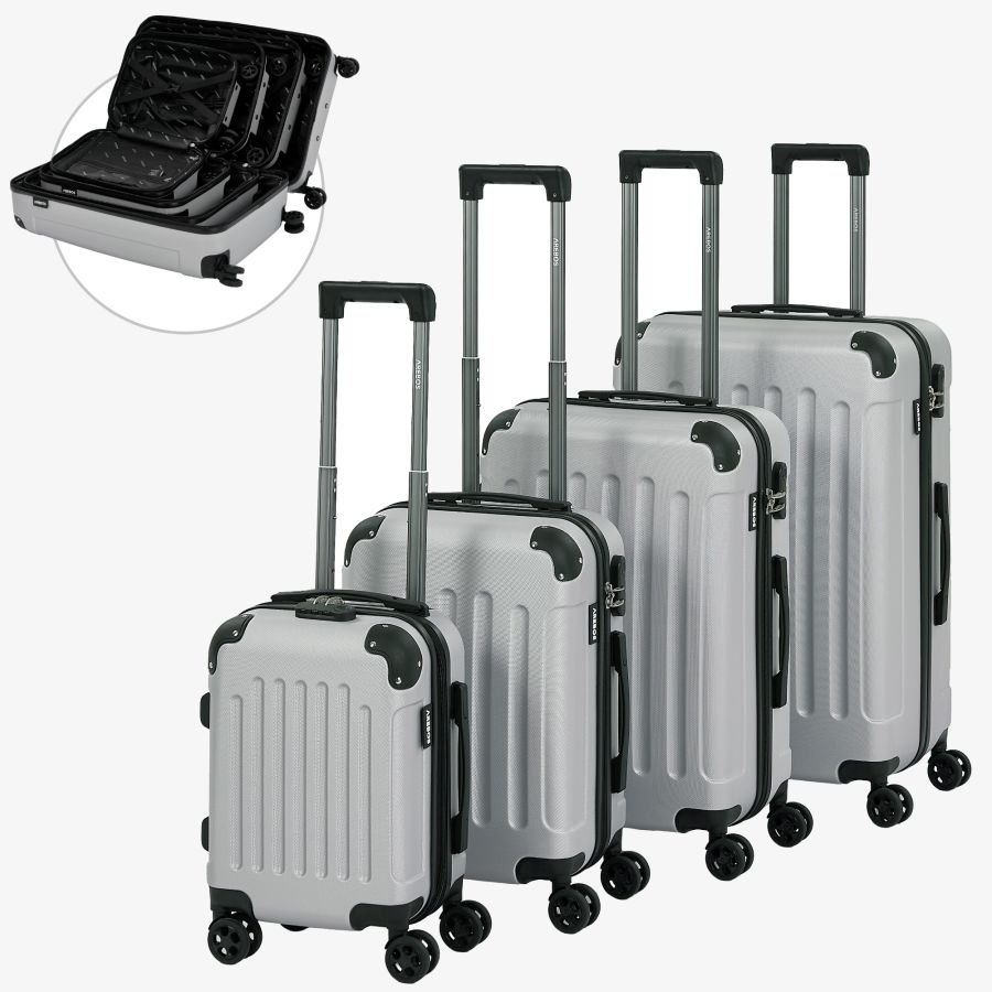 Set de 4 valises de voyage Argent