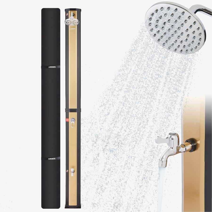 Douche solaire 35L noir doré