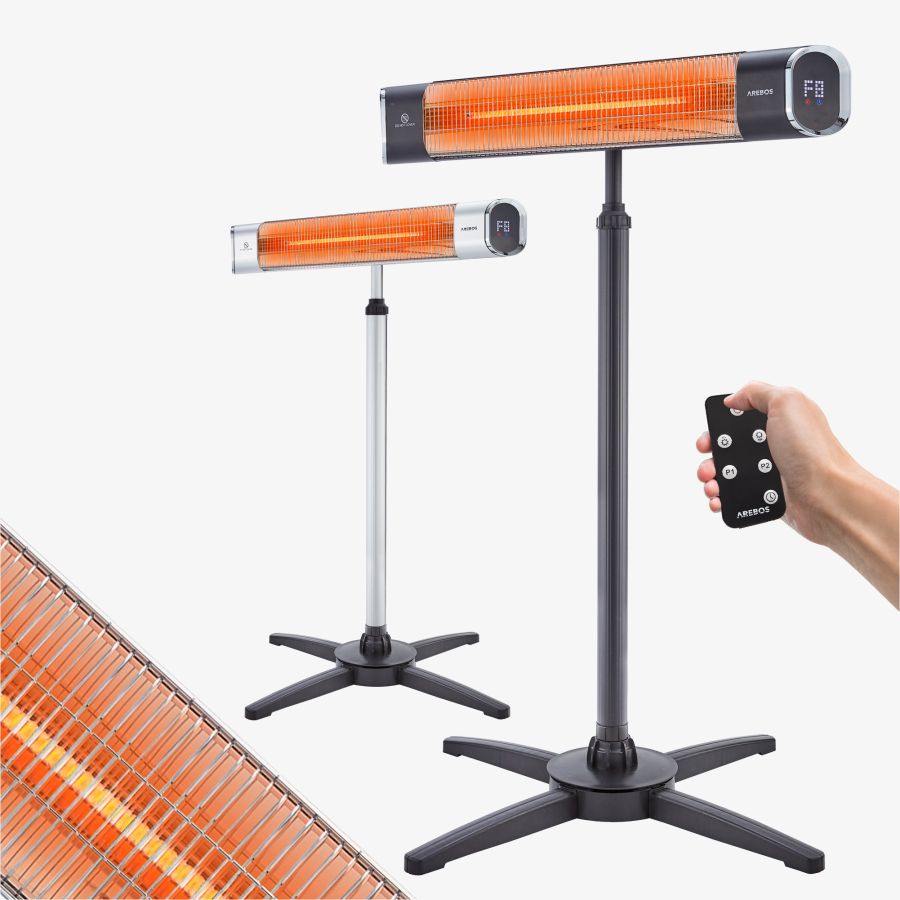 Chauffage infrarouge 2000W avec pied et commande