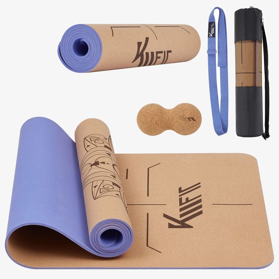 KM-Fit Tpe Tapis de yoga 183 x 61 cm violet
