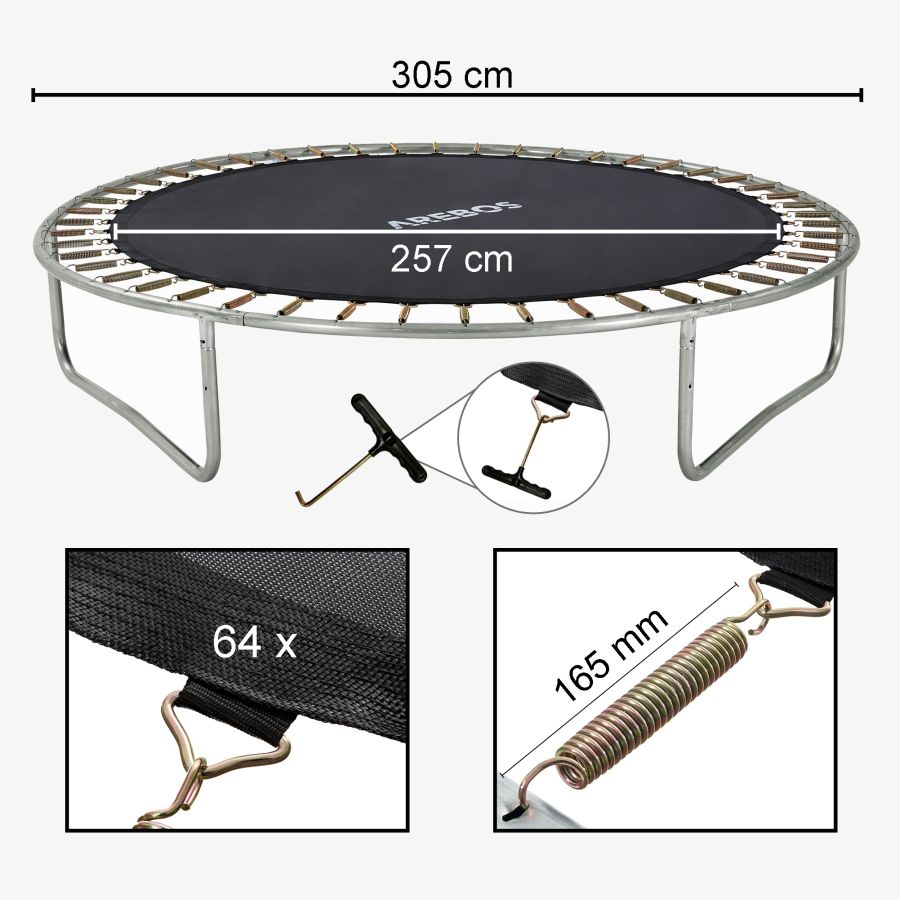 Tapis de saut 305 cm 64 oeillets 165 mm