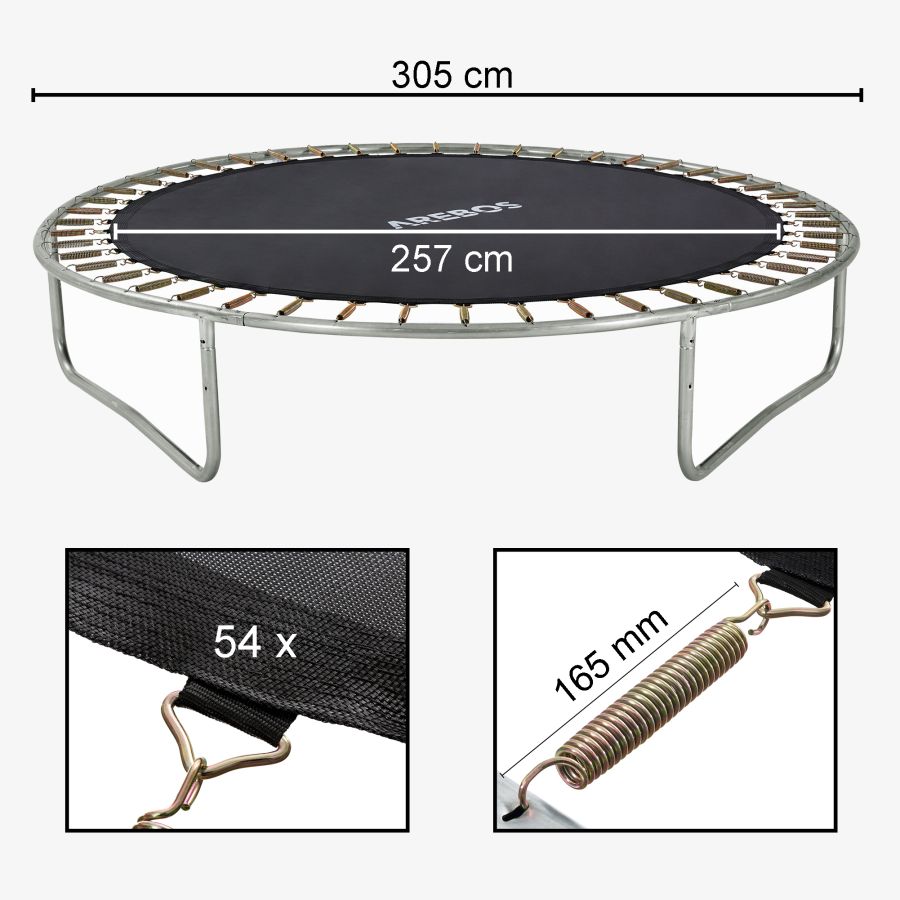 Tapis de saut 305 cm 54 oeillets 165 mm