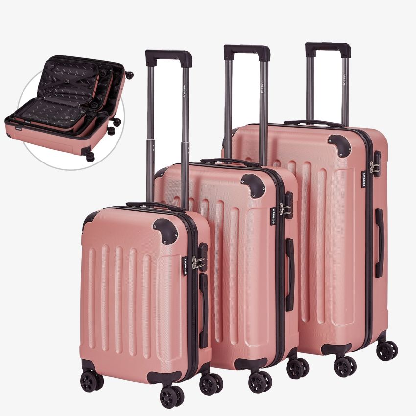 Set de trois valises - Amor - Rose bébé